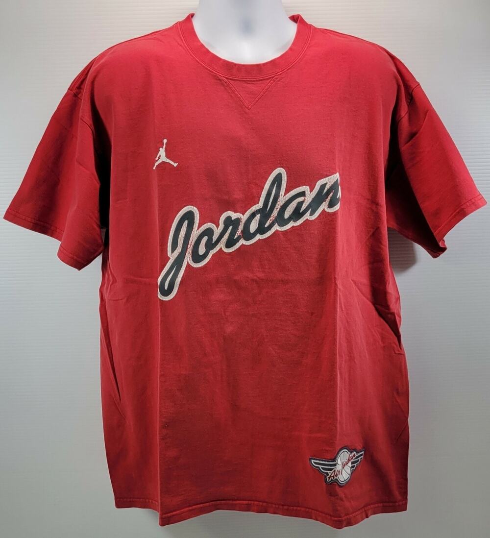 Vintage Men's Air Jordan 23 Red Cotton T-Shirt XL